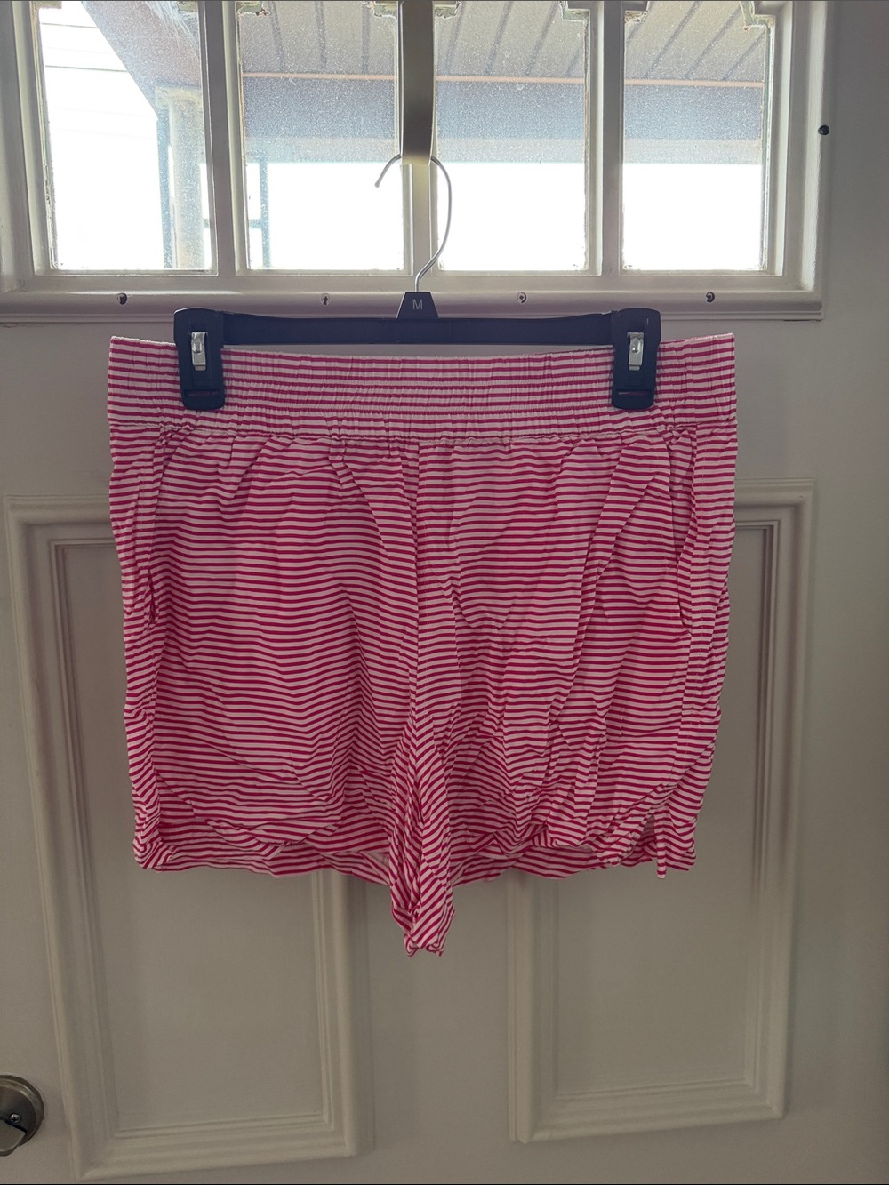 Terez Pink and White Striped Shorts
